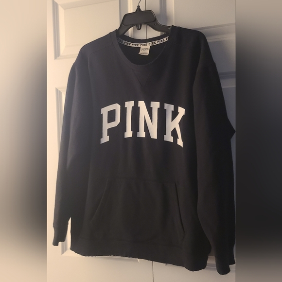 PINK VS Size Large Black Logo Crewneck Sweatshirt- LIKE NEW CONDITION. - Picture 3 of 7